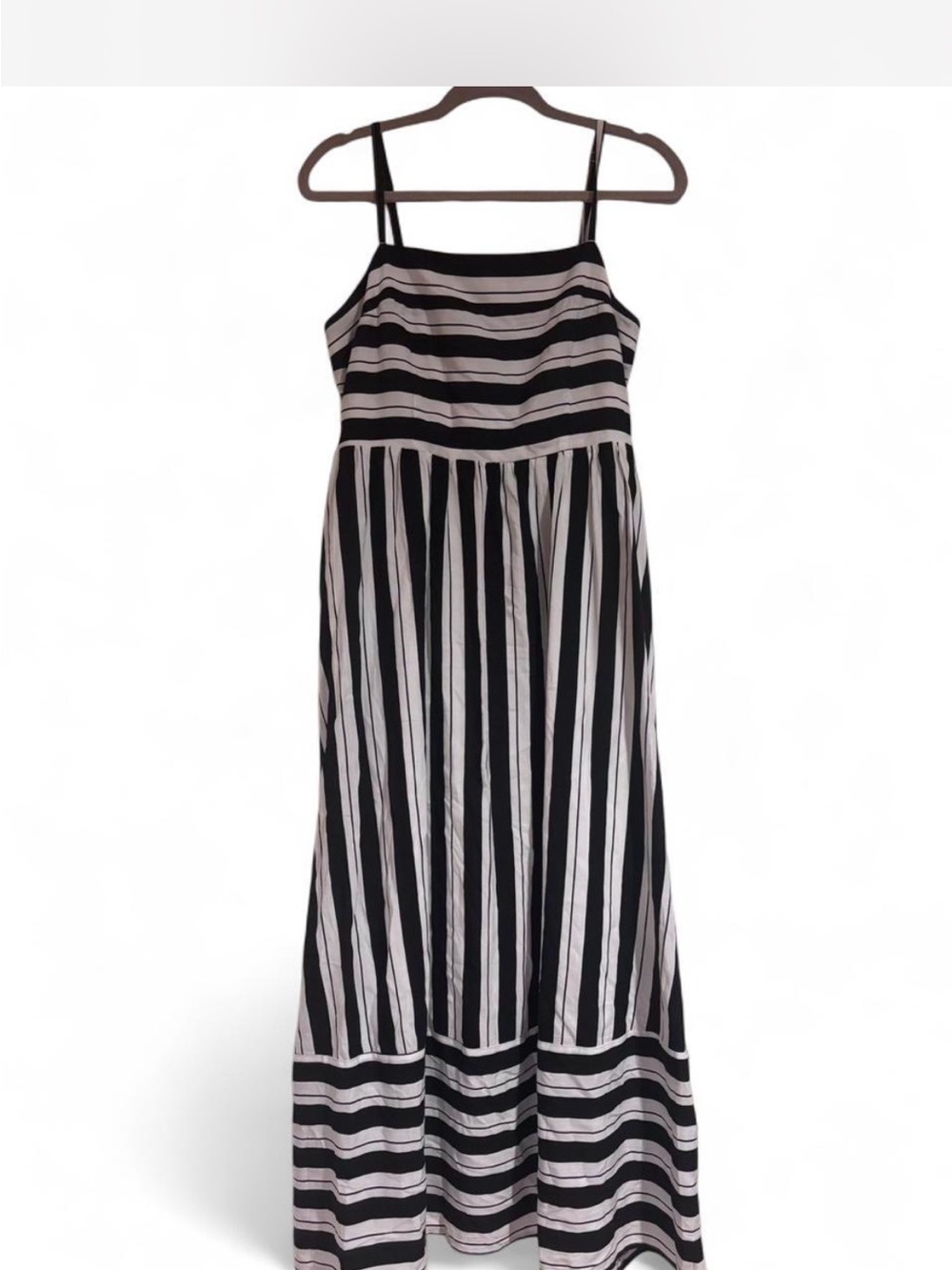 Black & White Striped Maxi Dress - Pretty Garden - Size Large
